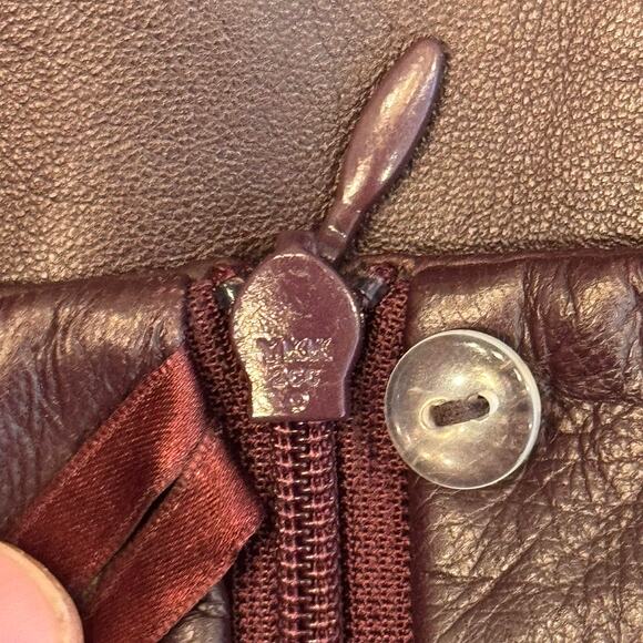 Brooks Brothers Leather Pencil Skirt Women’s Size 0 Burgundy Genuine Lined - Picture 11 of 16